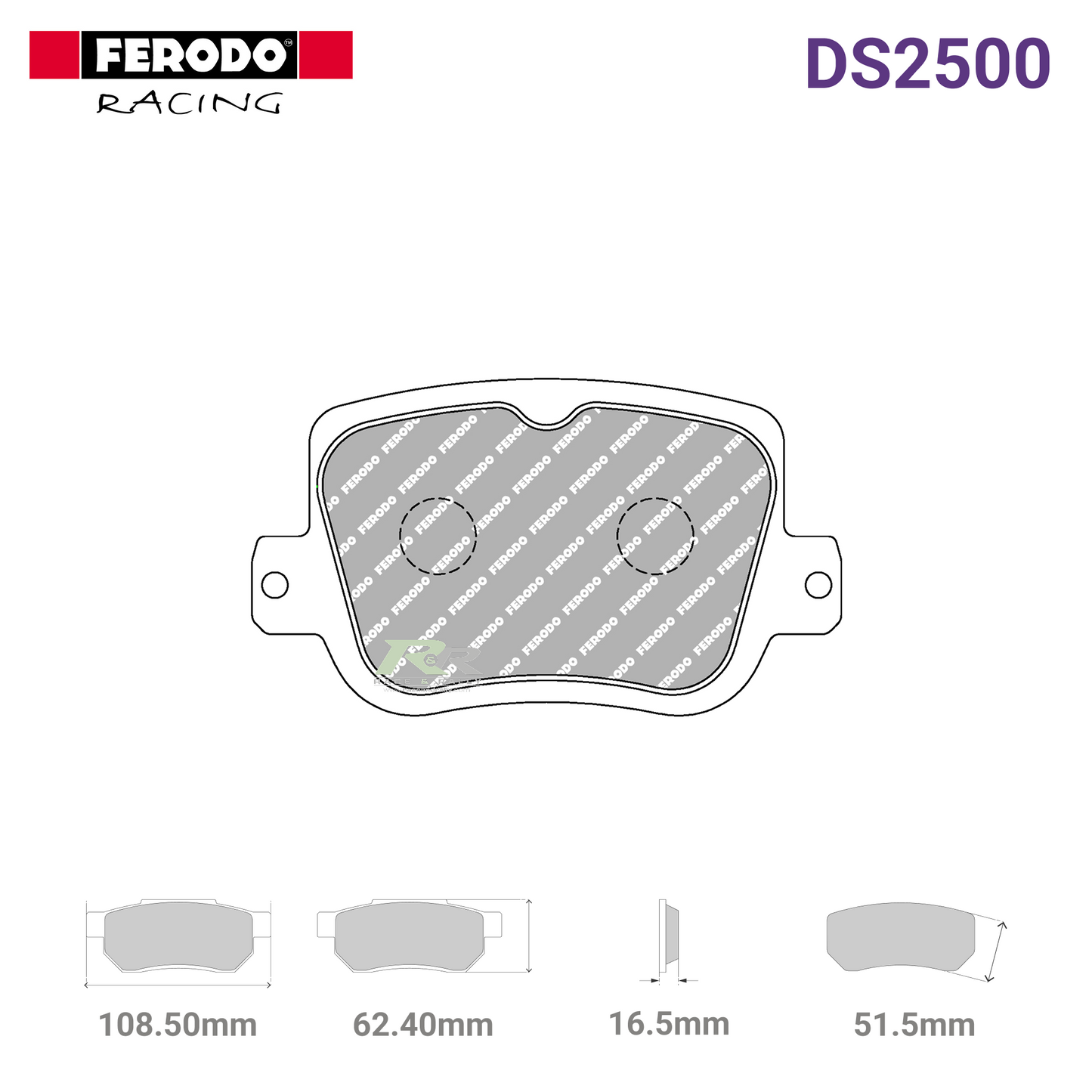 FCP5526H - (H) DS2500 Brake Pads - Race and Rally
