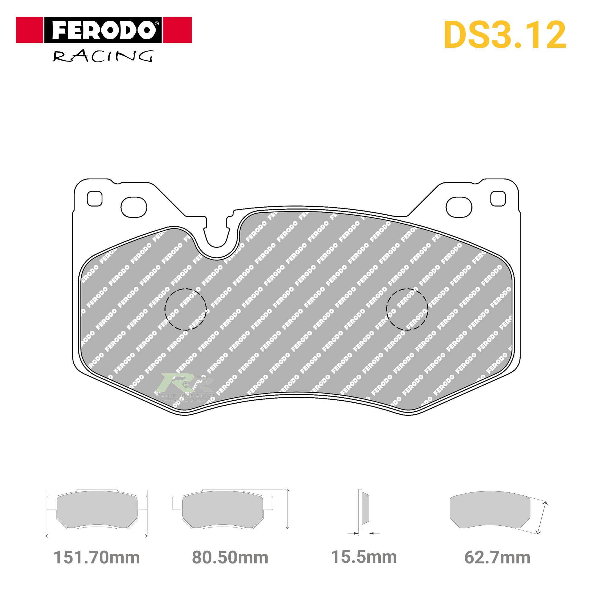 FCP5536G - (G) DS3.12 Brake Pads - Race and Rally