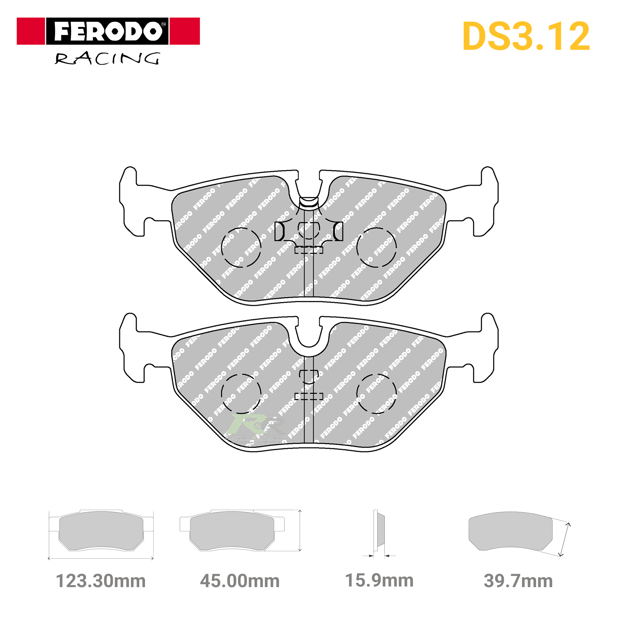 FCP578G - (G) DS3.12 Brake Pads - Race and Rally