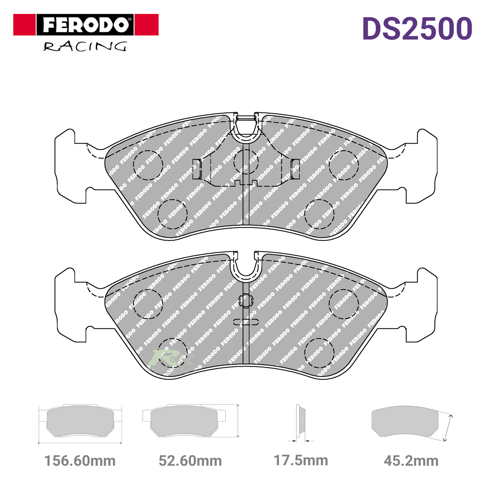 FCP584H - (H) DS2500 Brake Pads - Race and Rally