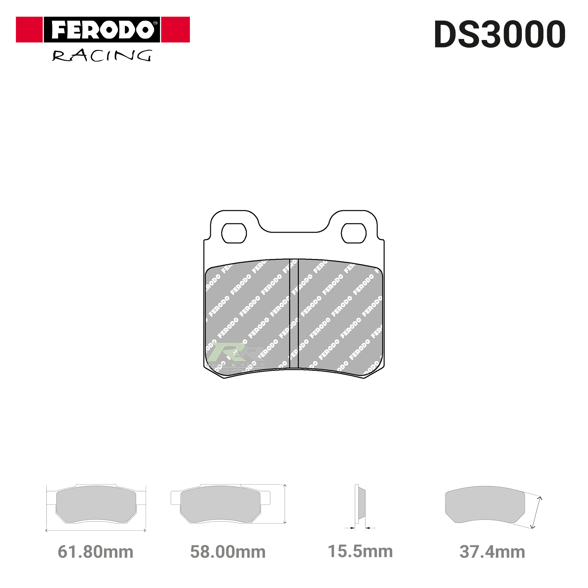 FCP586R - (R) DS3000 Brake Pads - Race and Rally