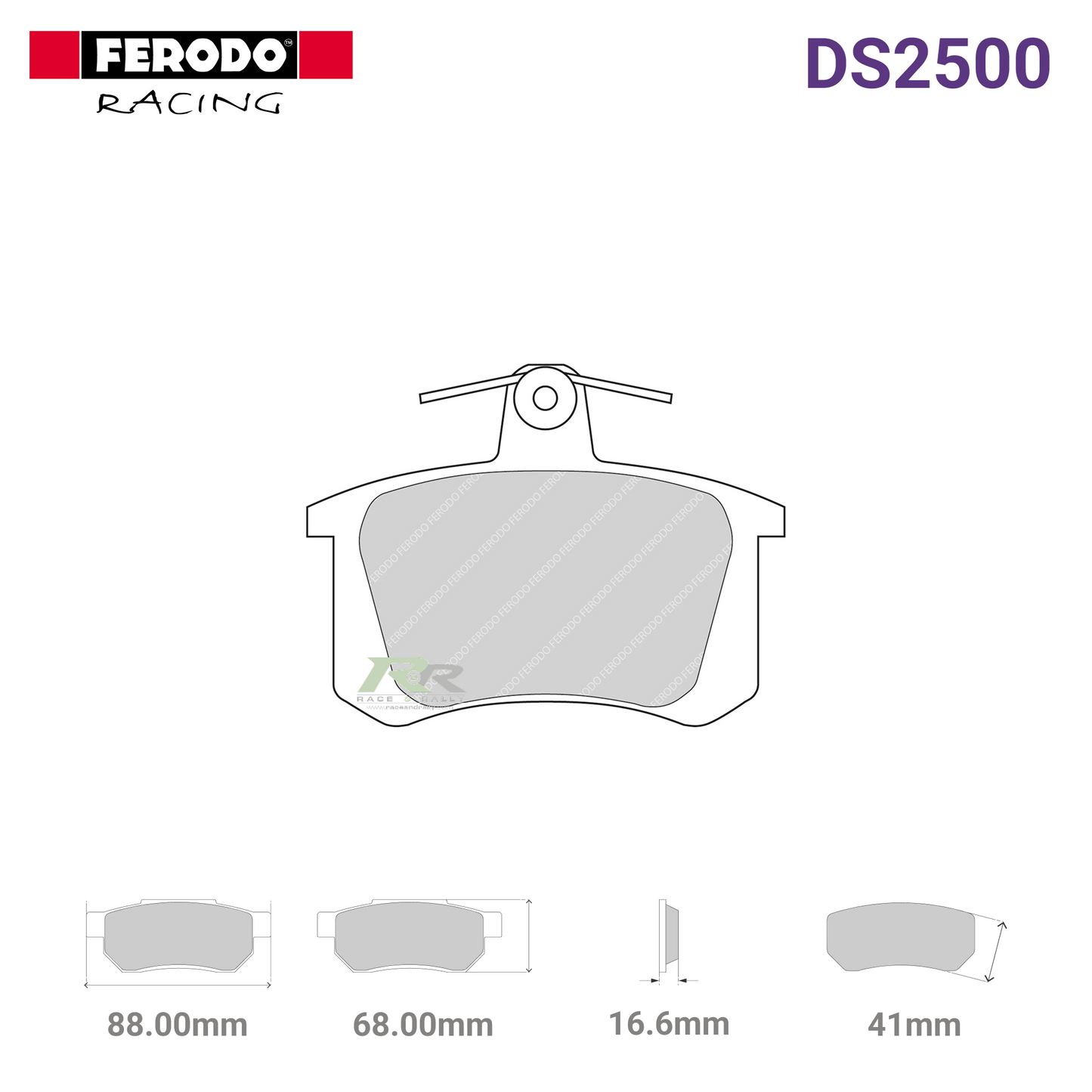 FCP596H - (H) DS2500 Brake Pads - Race and Rally