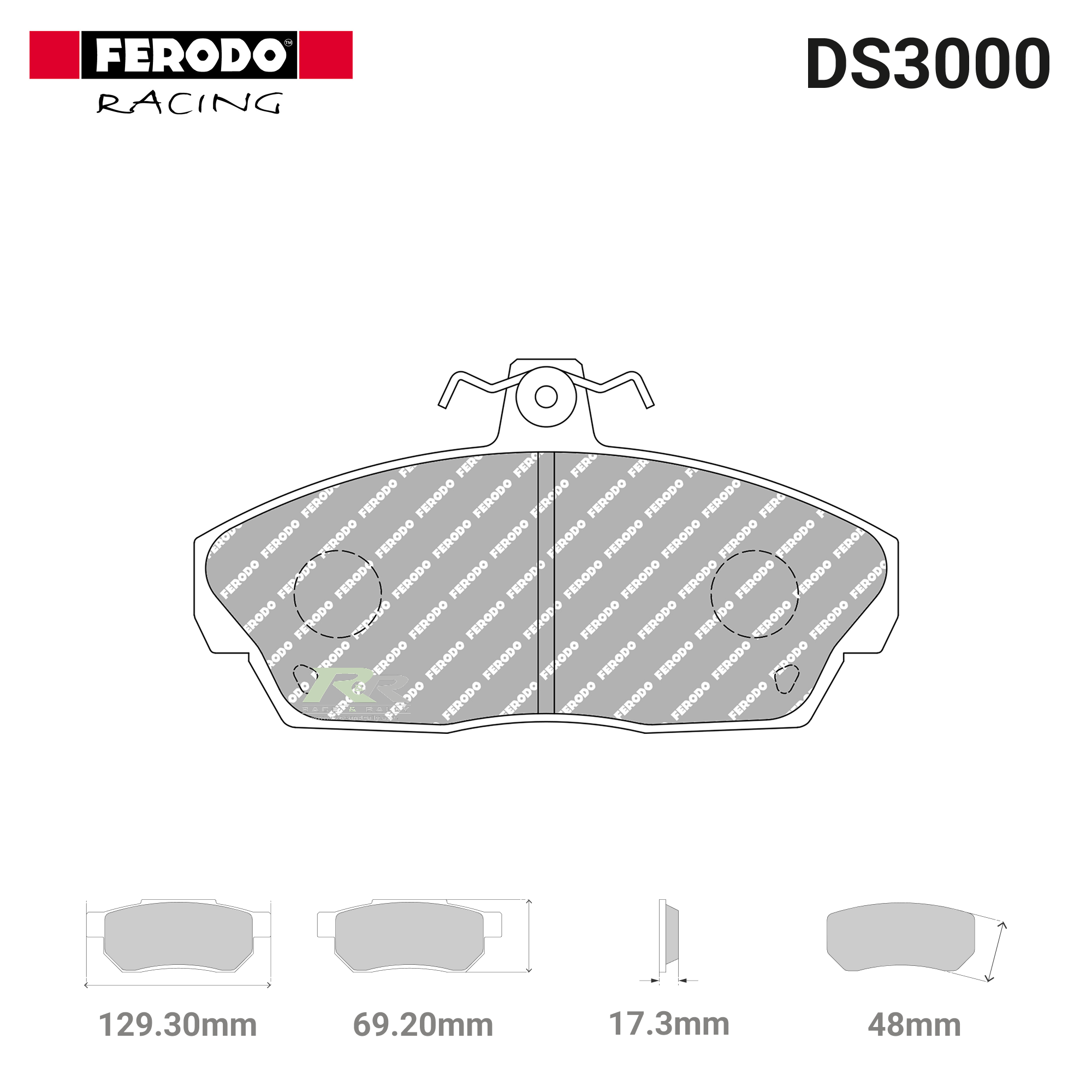 FCP613R - (R) DS3000 Brake Pads - Race and Rally