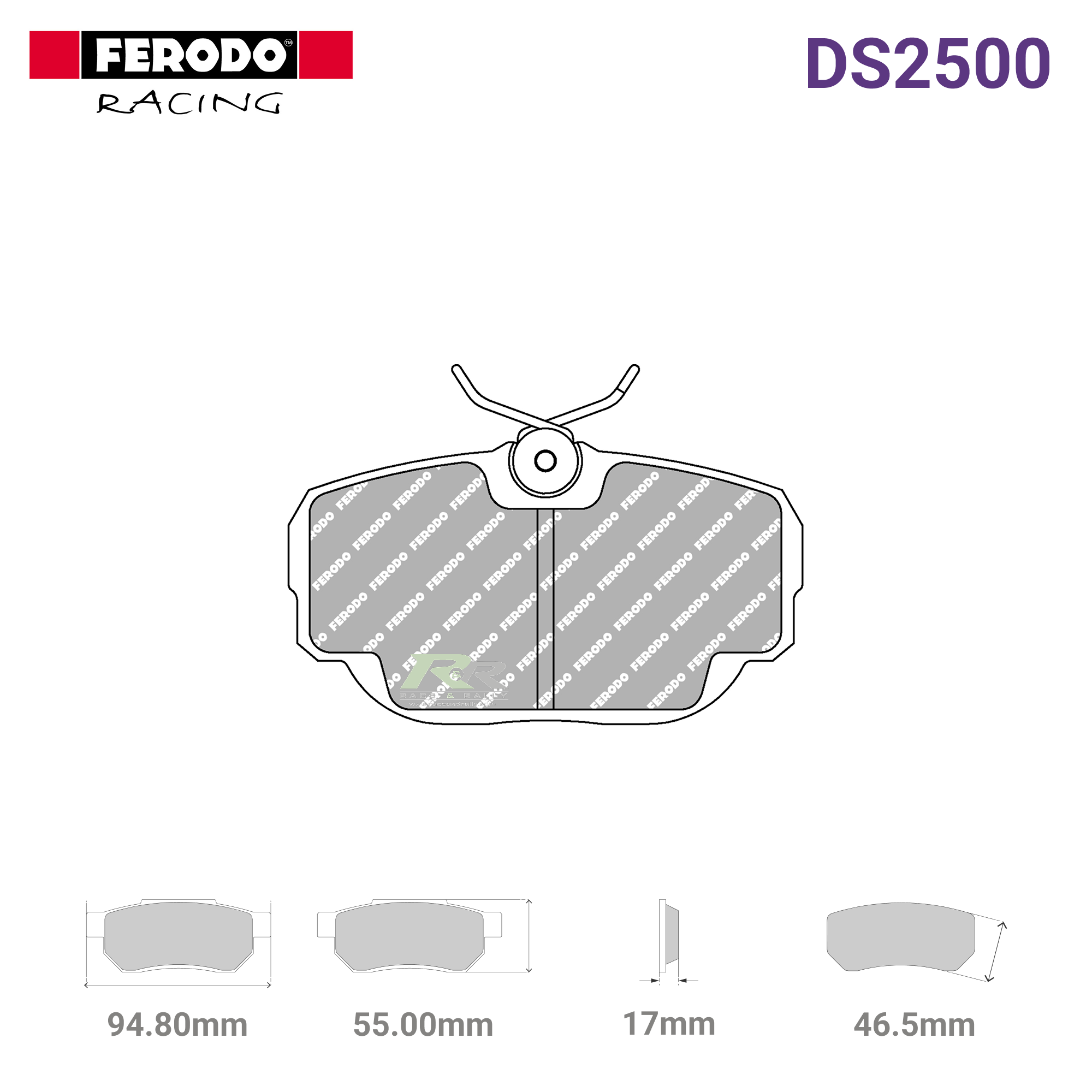 FCP660H - (H) DS2500 Brake Pads - Race and Rally