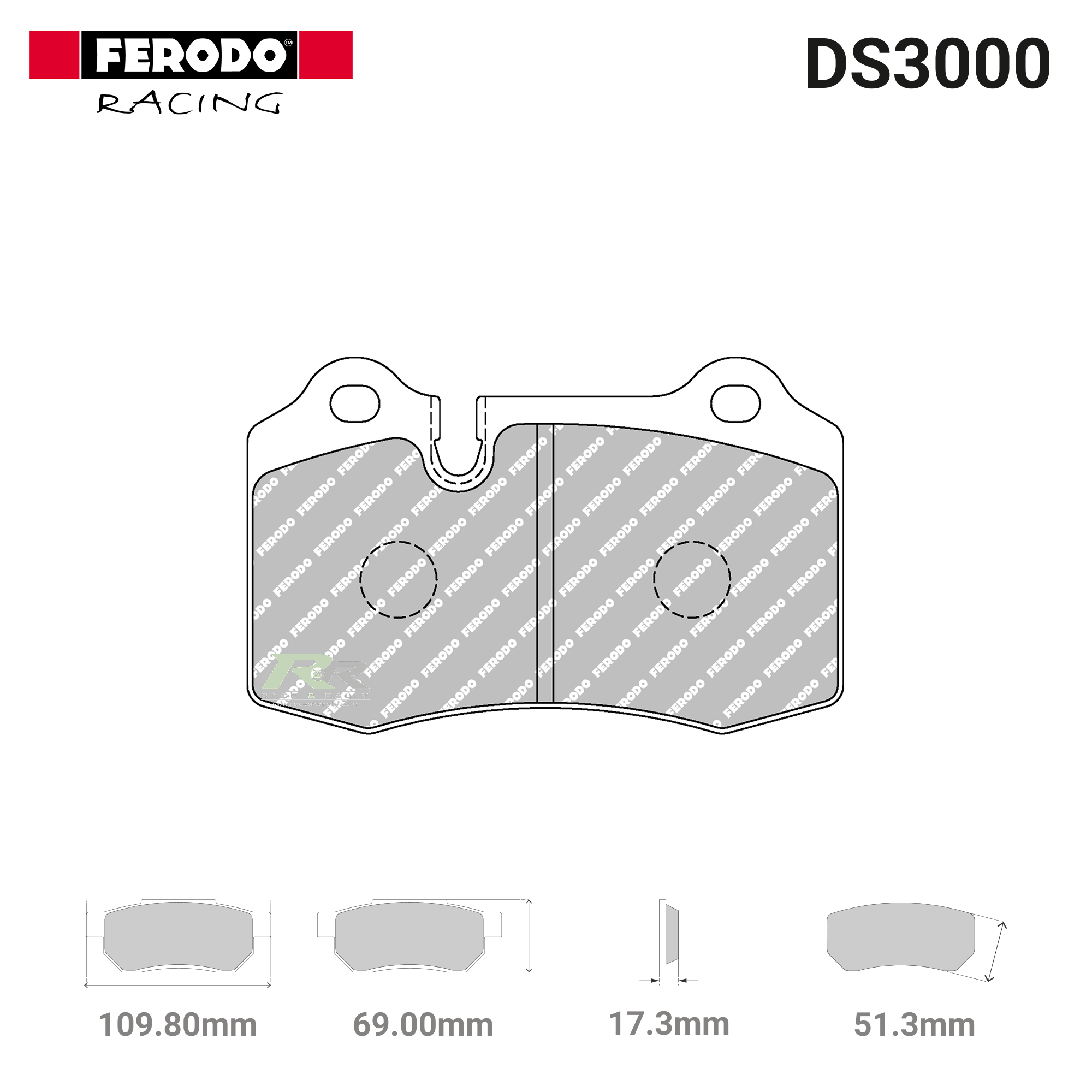 FCP721R - (R) DS3000 Brake Pads - Race and Rally