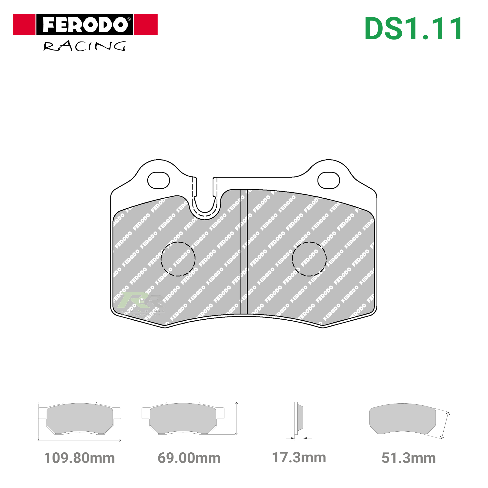 FCP721W - (W) DS1.11 Brake Pads - Race and Rally
