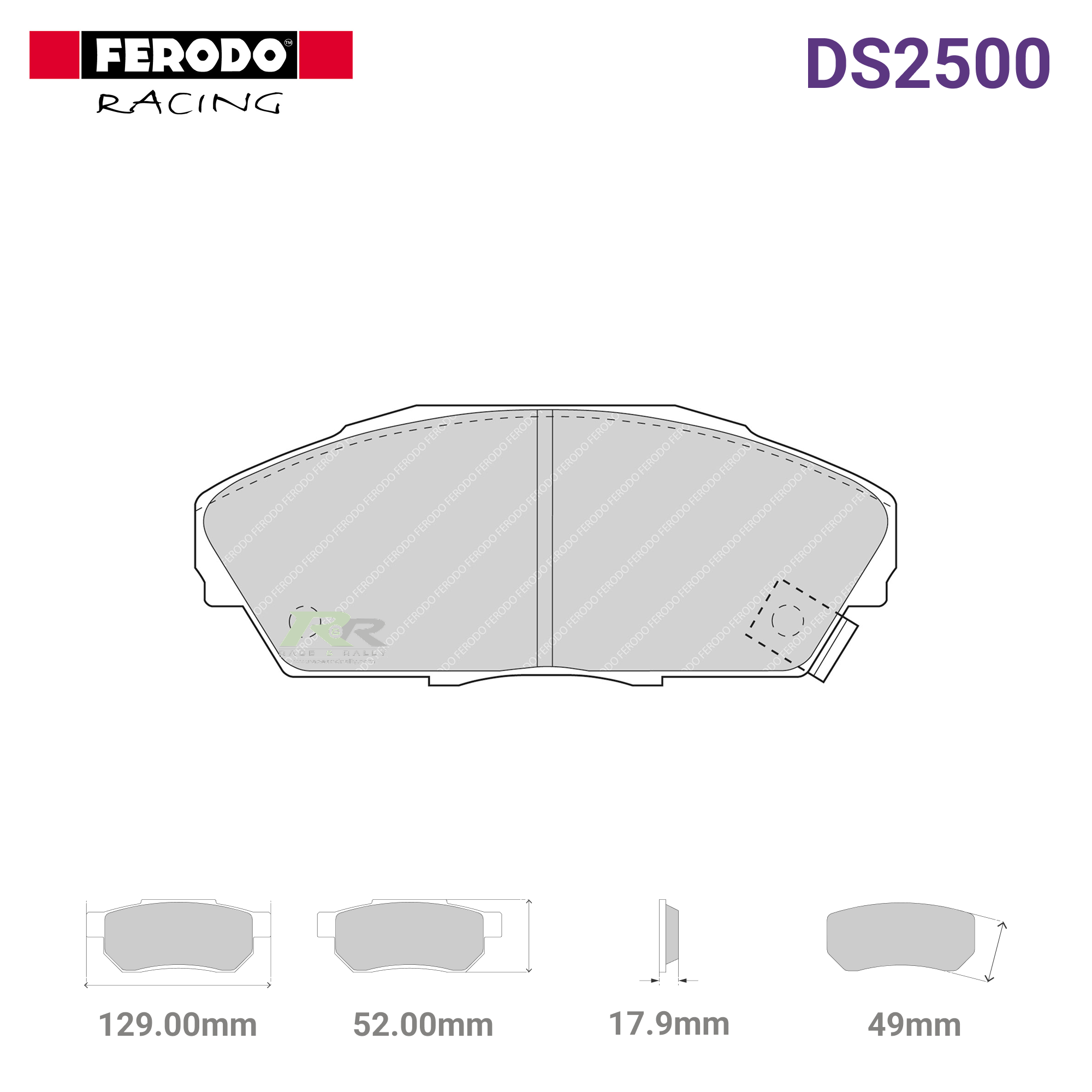 FCP748H - (H) DS2500 Brake Pads - Race and Rally