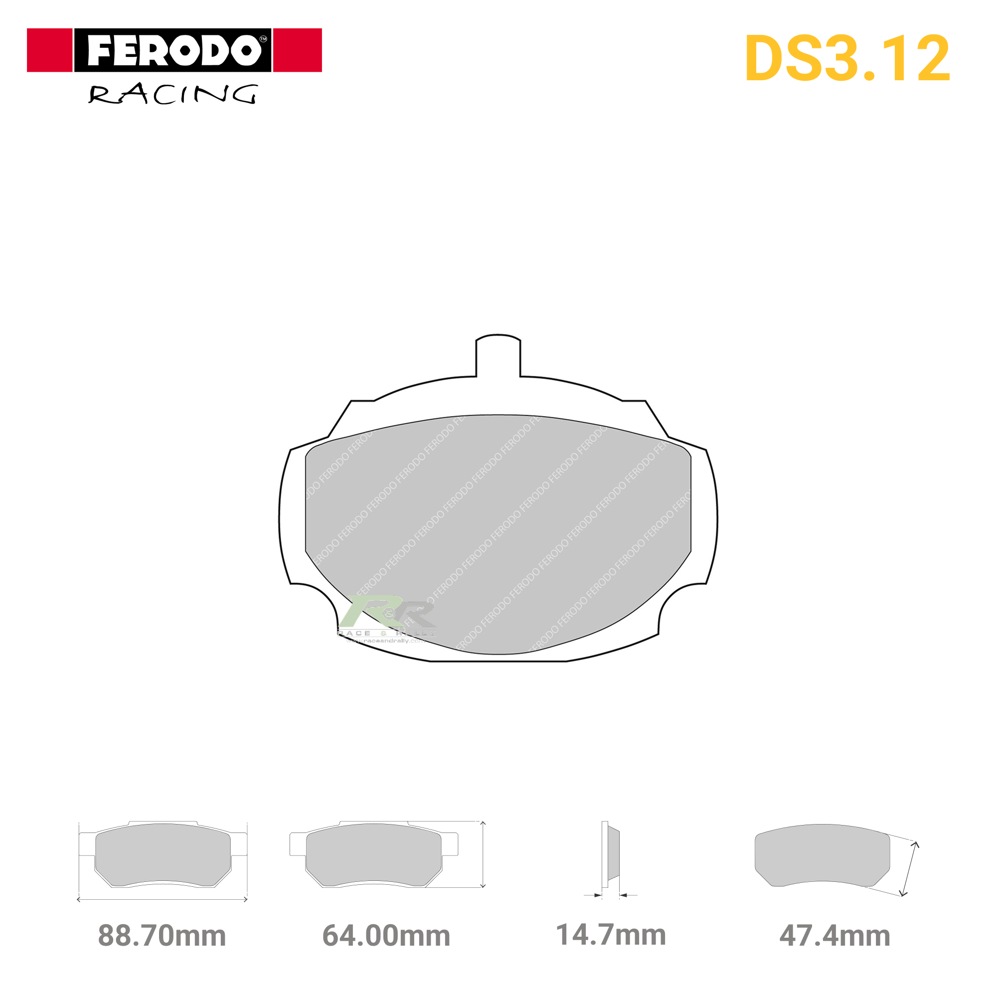 FCP823G - (G) DS3.12 Brake Pads - Race and Rally