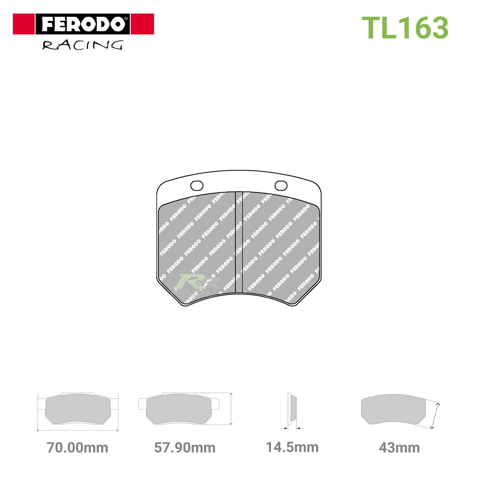FCP825W - TL163 Brake Pads - Race and Rally