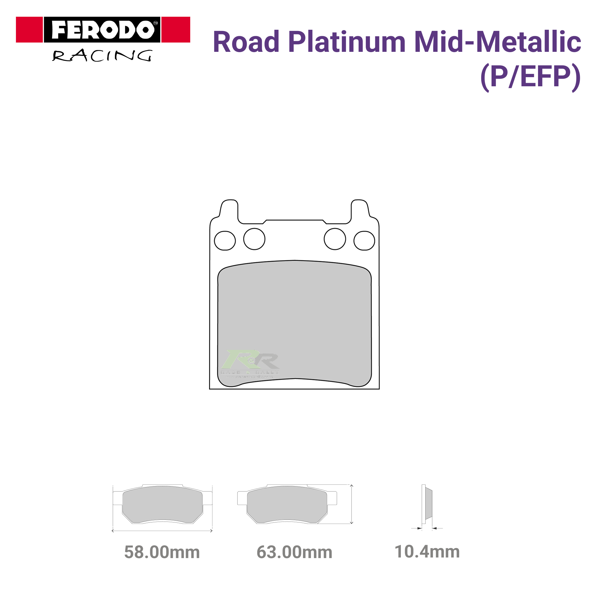 FDB134P - (P/EFP) - Road Platnium Mid-Metallic Motorcycle Brake Pads - Race and Rally