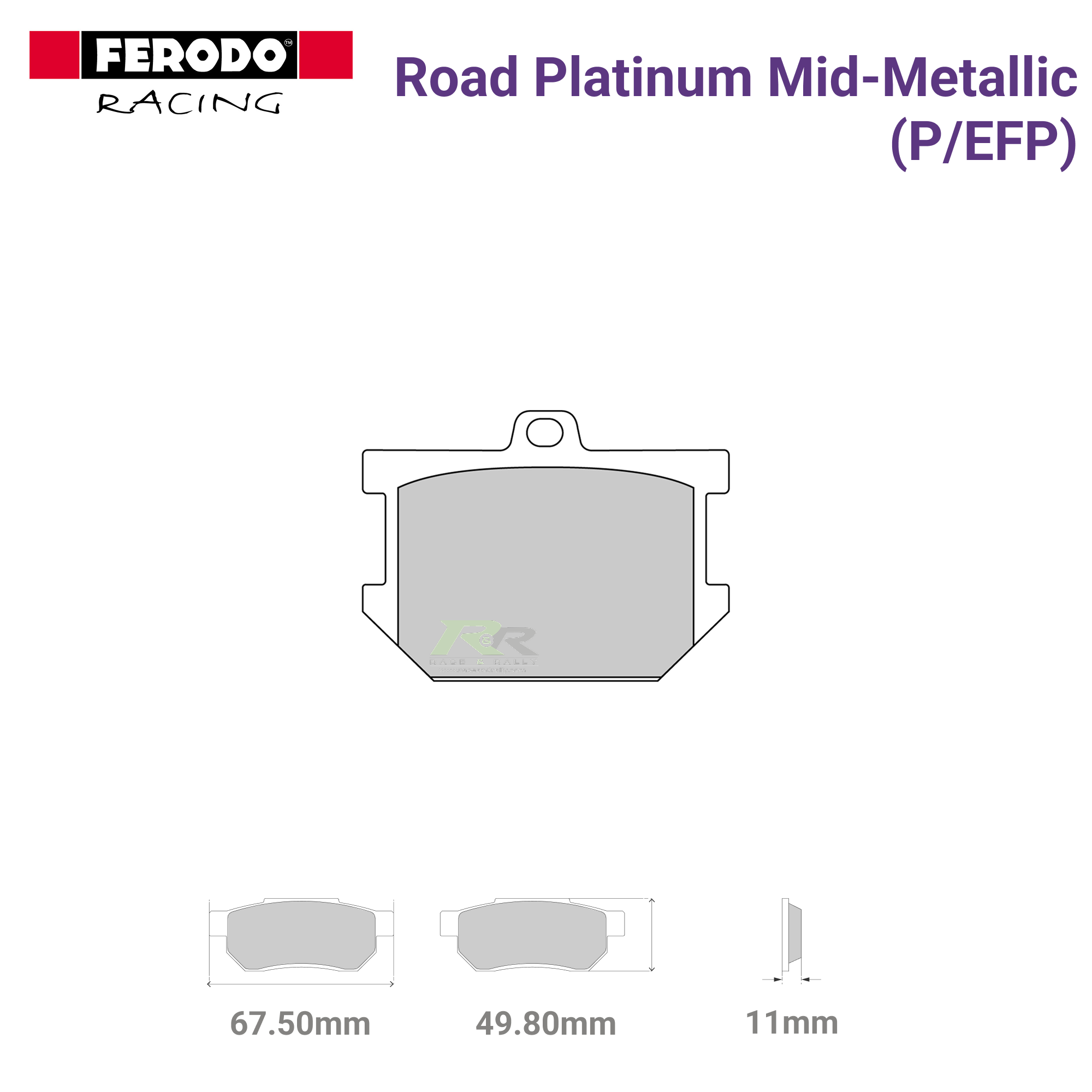 FDB177P - (P/EFP) - Road Platnium Mid-Metallic Motorcycle Brake Pads - Race and Rally