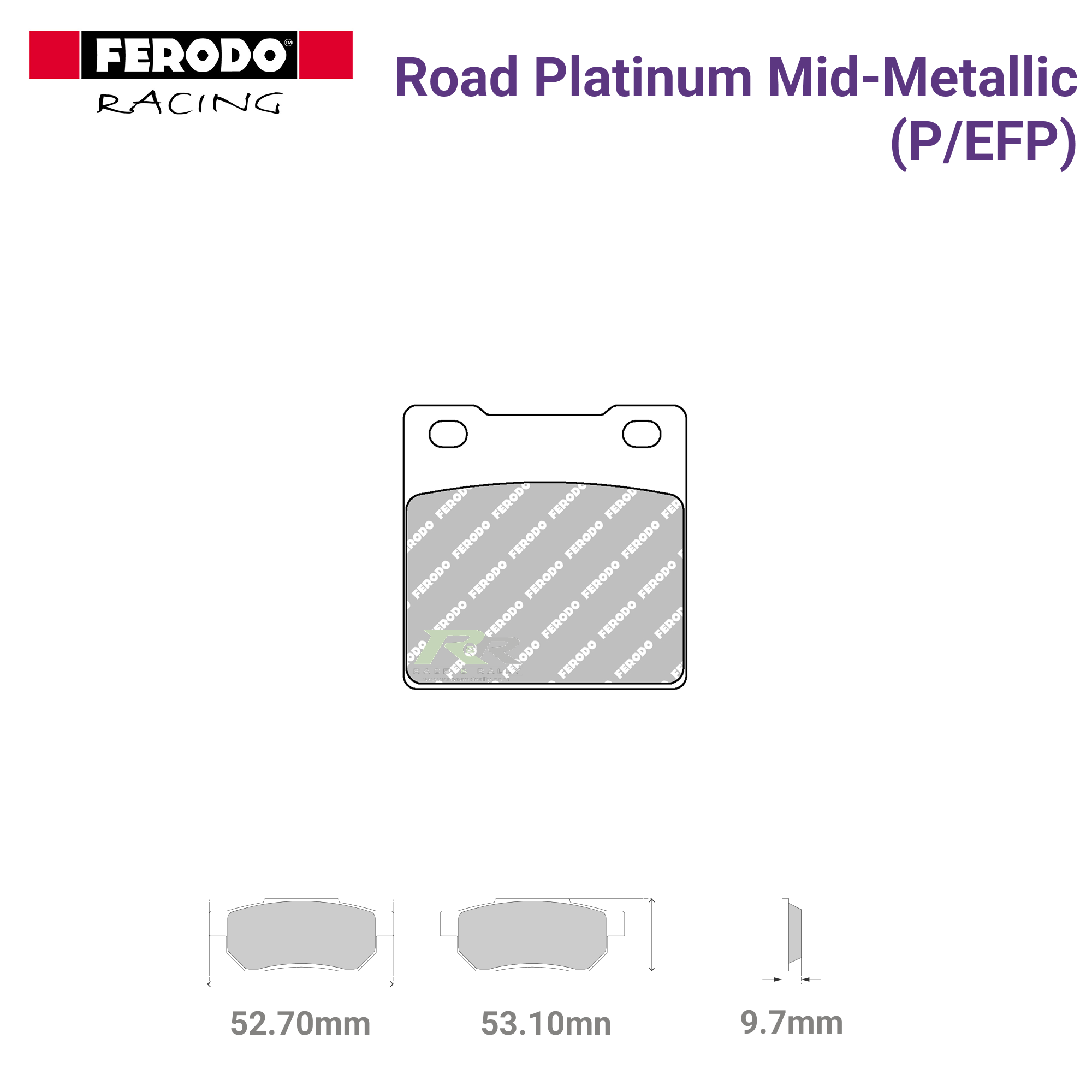 FDB183P - (P/EFP) - Road Platnium Mid-Metallic Motorcycle Brake Pads - Race and Rally