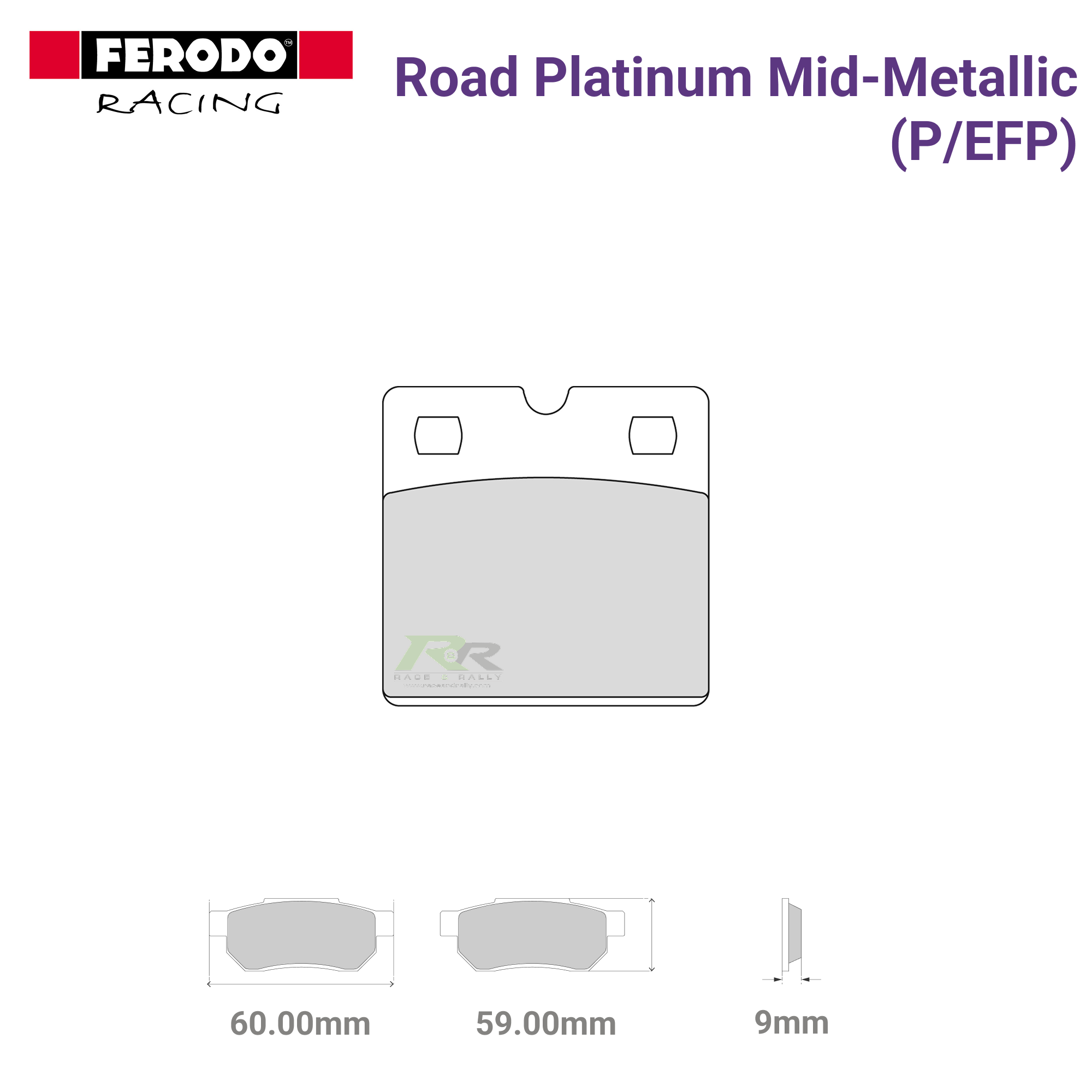 FDB204P - (P/EFP) - Road Platnium Mid-Metallic Motorcycle Brake Pads - Race and Rally