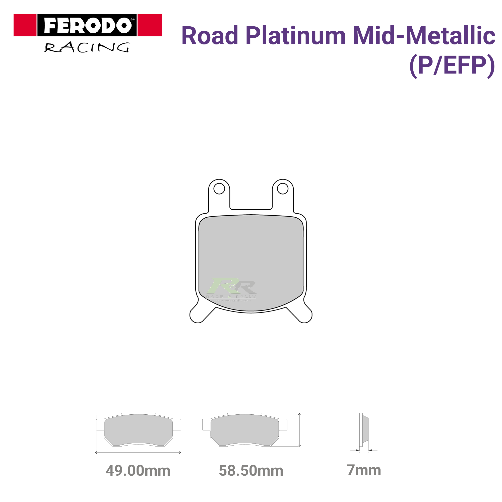 FDB205P - (P/EFP) - Road Platnium Mid-Metallic Motorcycle Brake Pads - Race and Rally