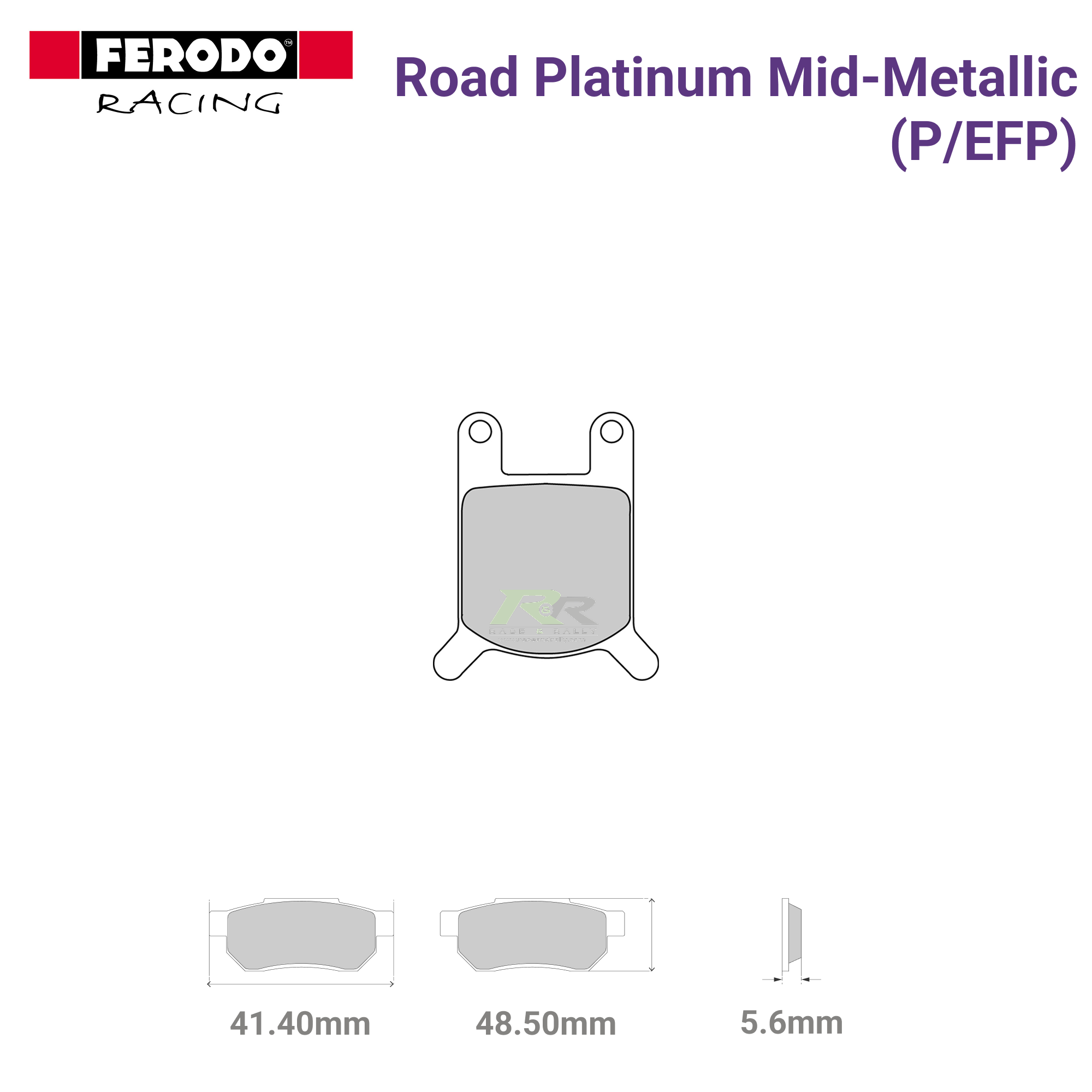 FDB213P - (P/EFP) - Road Platnium Mid-Metallic Motorcycle Brake Pads - Race and Rally