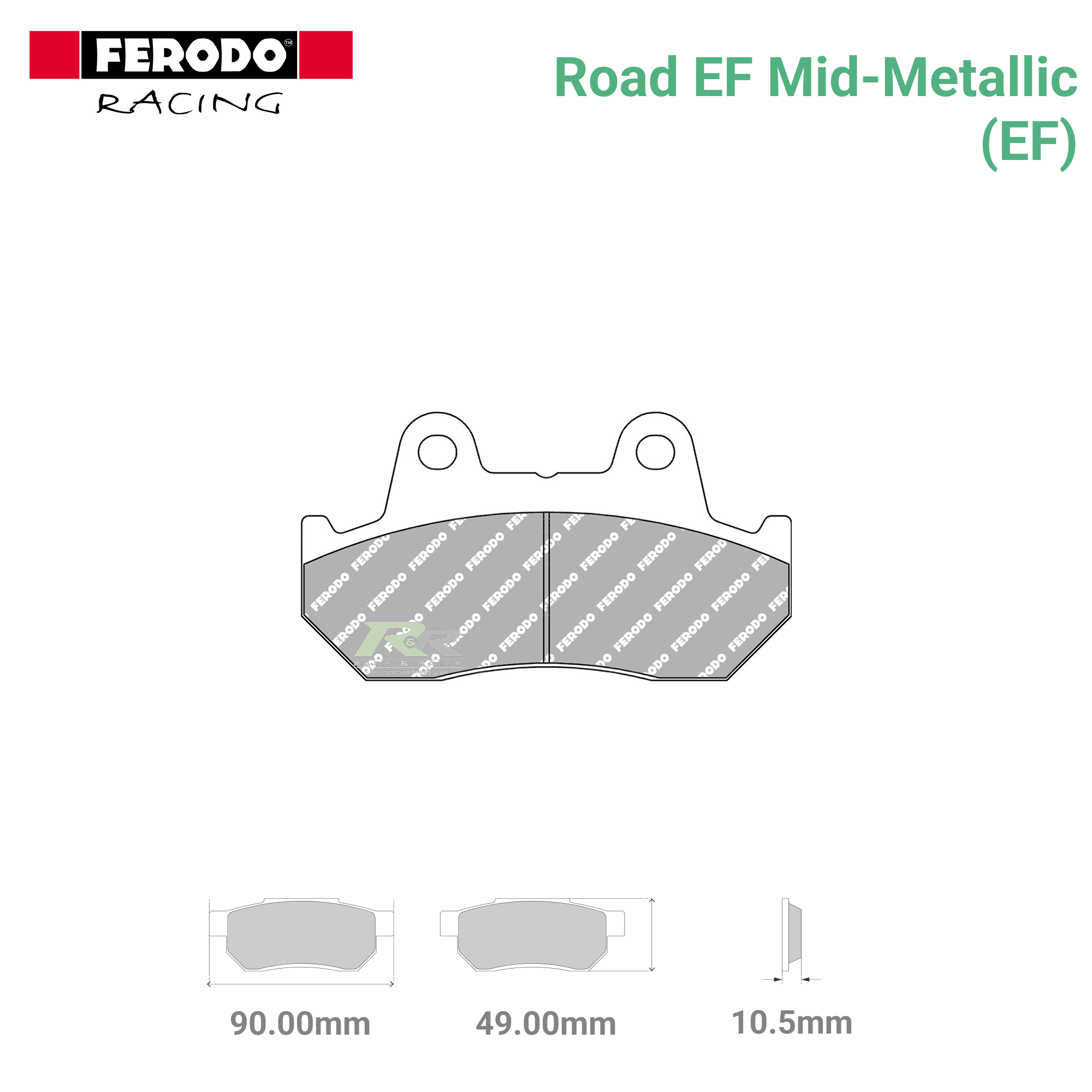 FDB244EF - (EF) - Road EF Mid-Metallic Motorcycle Brake Pads - Race and Rally