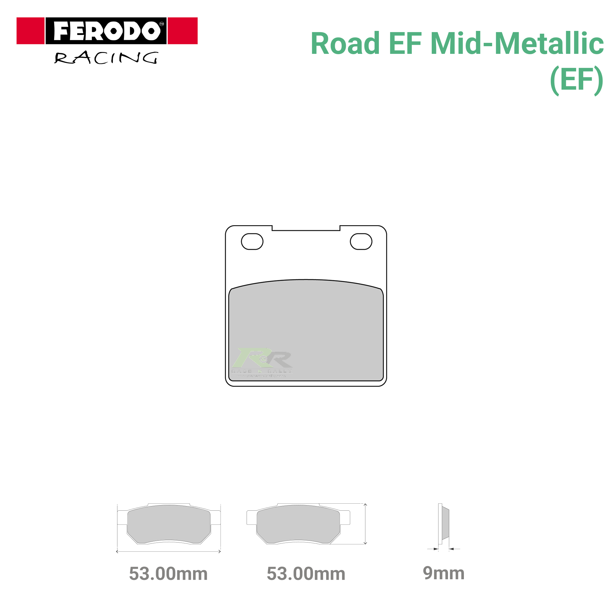 FDB338EF - (EF) - Road EF Mid-Metallic Motorcycle Brake Pads - Race and Rally