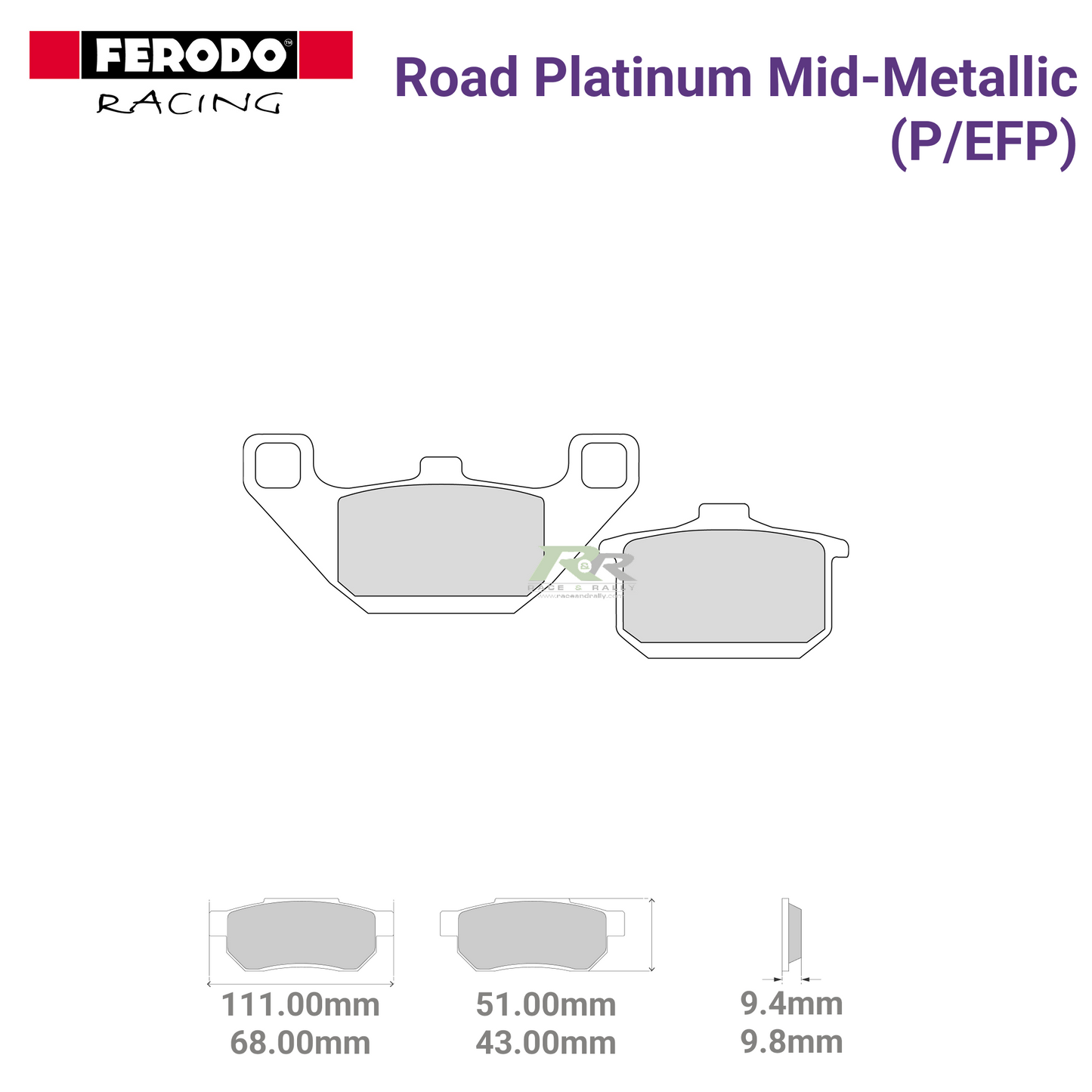 FDB339P - (P/EFP) - Road Platnium Mid-Metallic Motorcycle Brake Pads