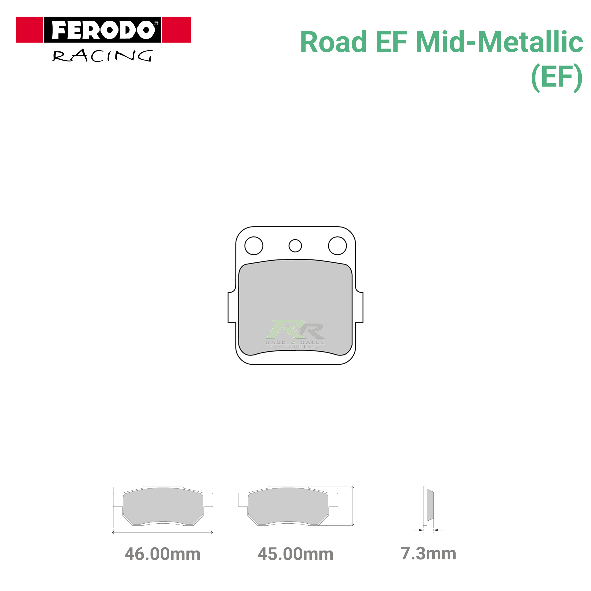 FDB381EF - (EF) - Road EF Mid-Metallic Motorcycle Brake Pads - Race and Rally