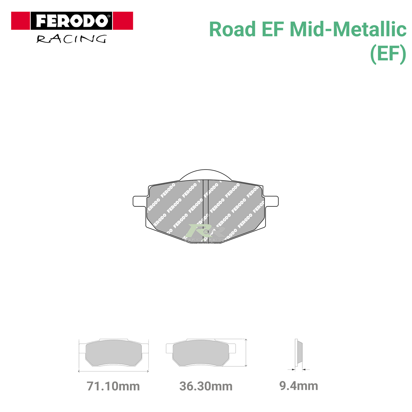 FDB383EF - (EF) - Road EF Mid-Metallic Motorcycle Brake Pads - Race and Rally