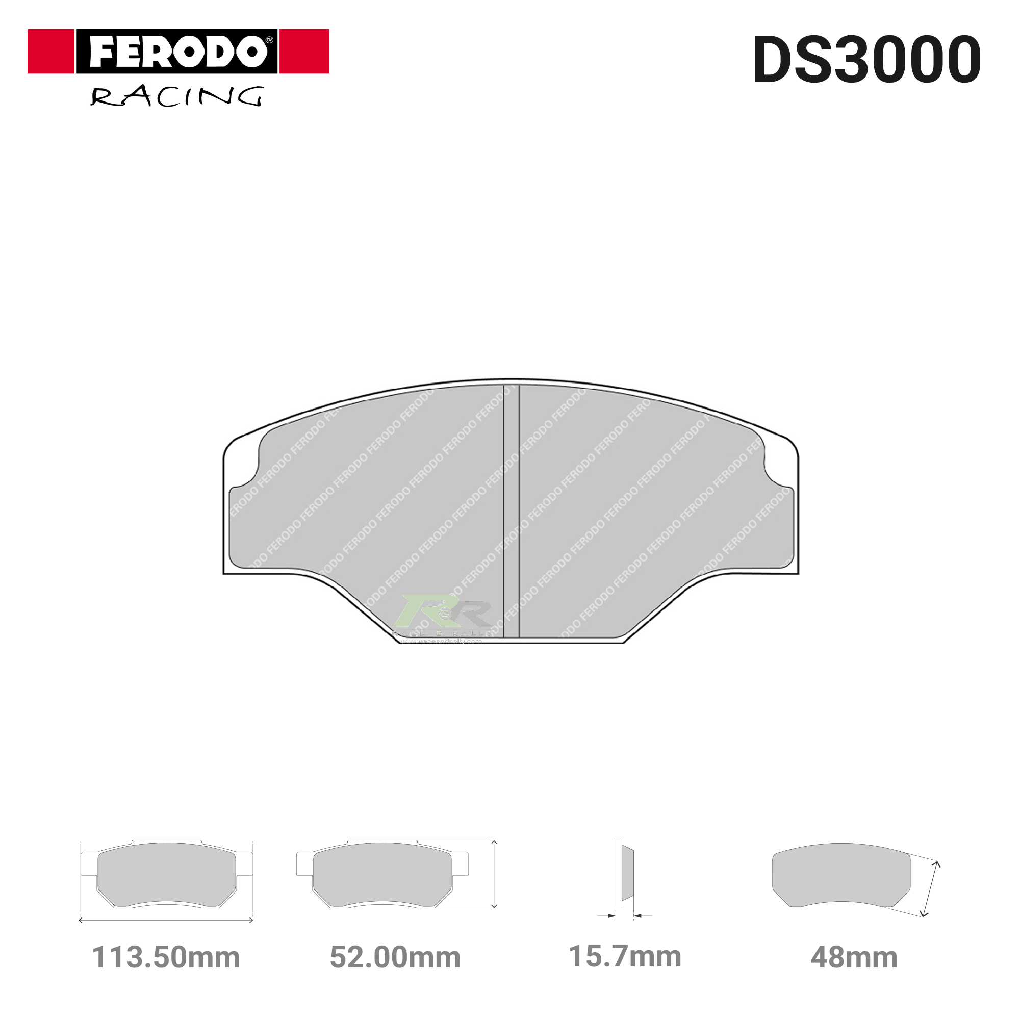 FRP201R - (R) DS3000 Brake Pads - Race and Rally