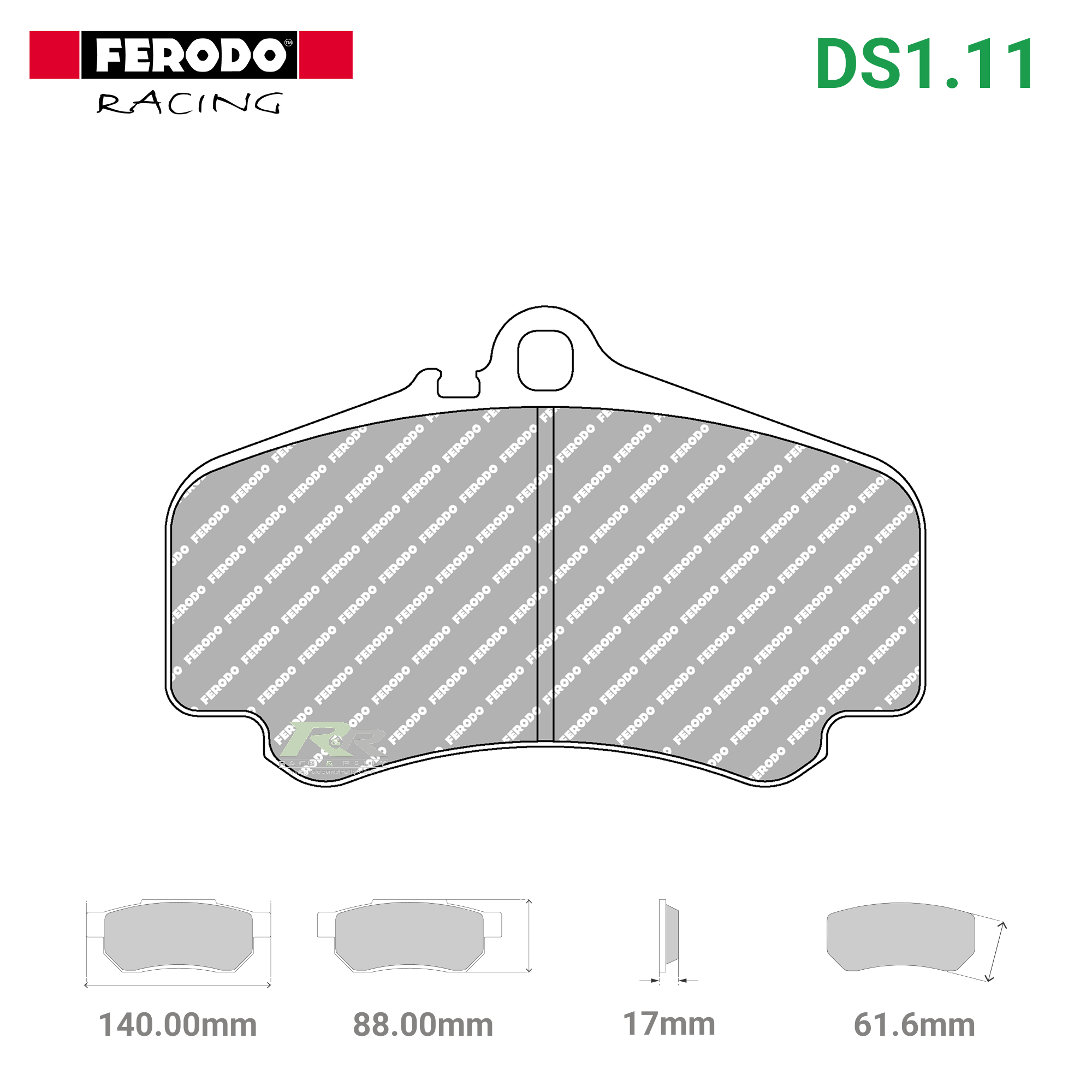 FRP3050W - (W/WB) DS1.11 Brake Pads - Race and Rally