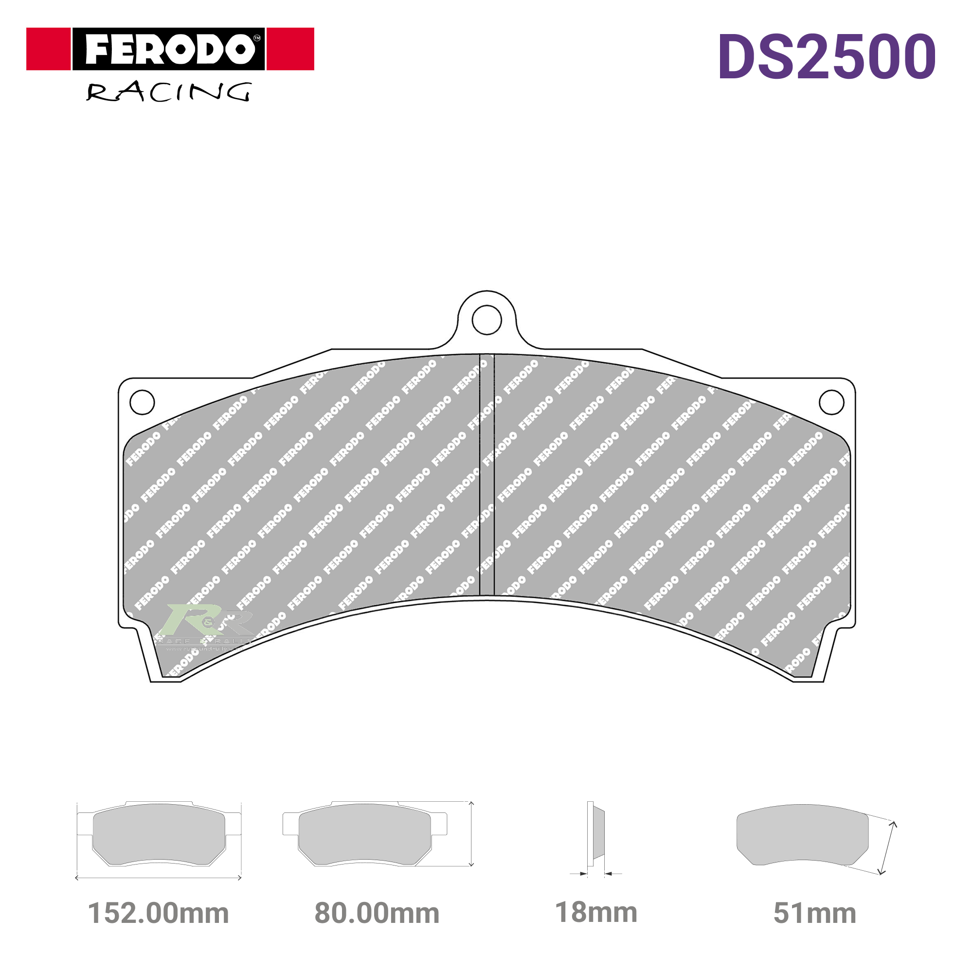 FRP3054H - (H) DS2500 Brake Pads - Race and Rally