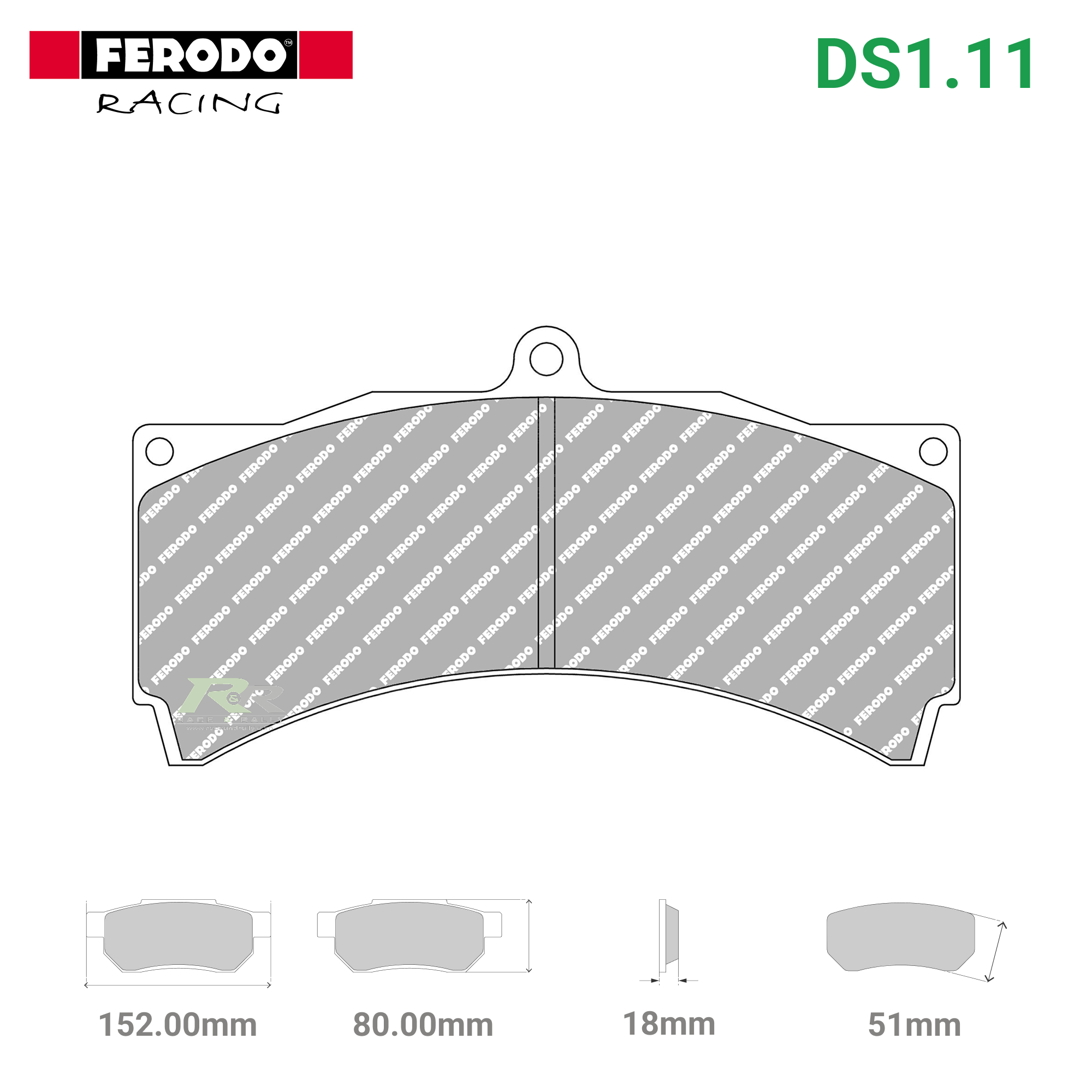 FRP3054W - (W/WB) DS1.11 Brake Pads - Race and Rally
