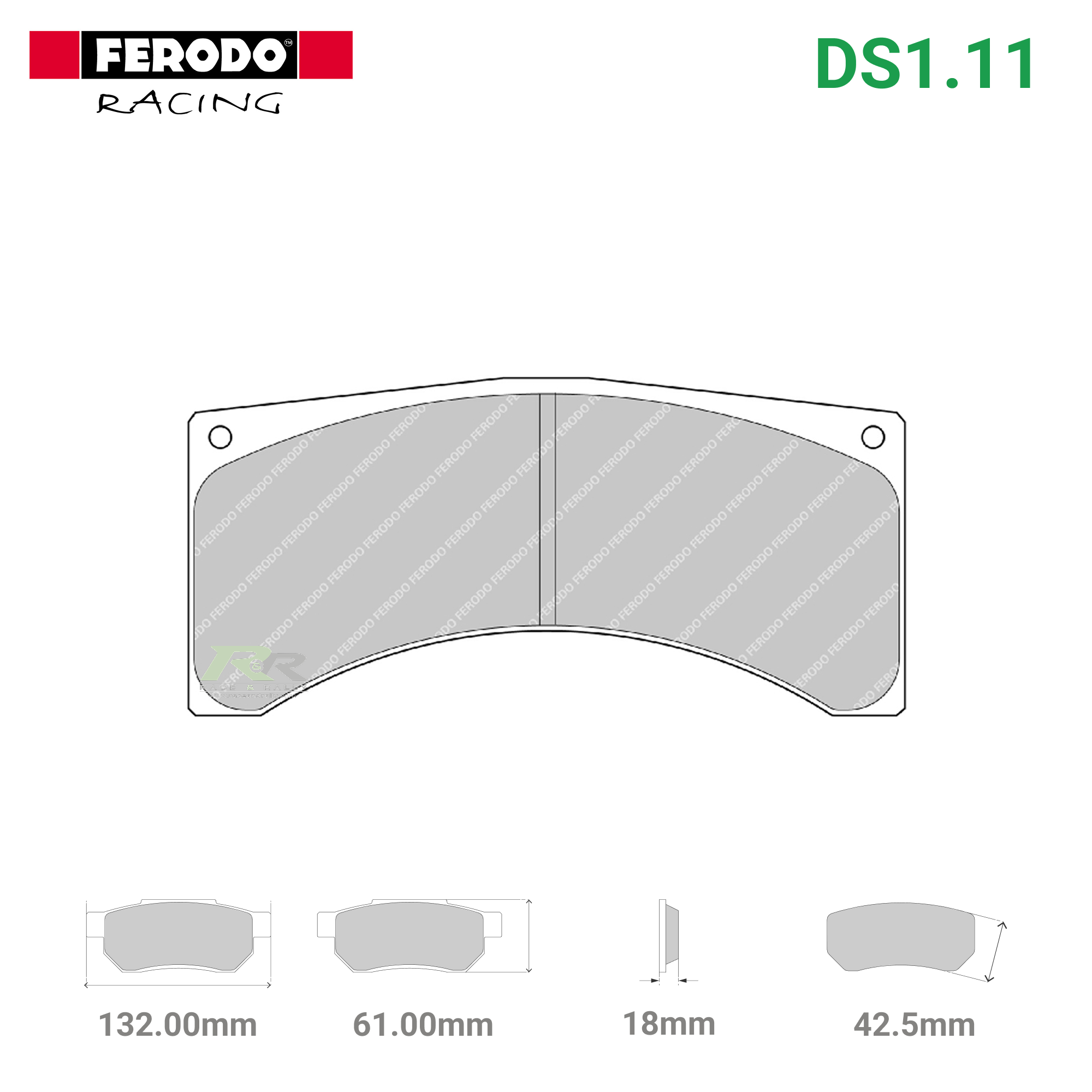 FRP3070W - (W/WB) DS1.11 Brake Pads - Race and Rally