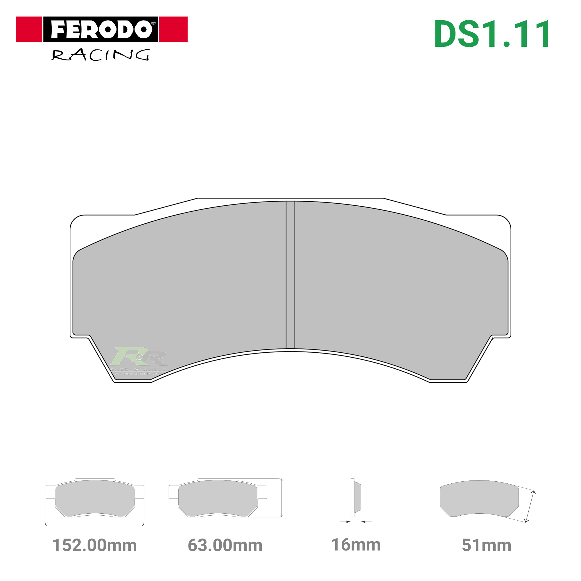 FRP3081W - (W/WB) DS1.11 Brake Pads - Race and Rally