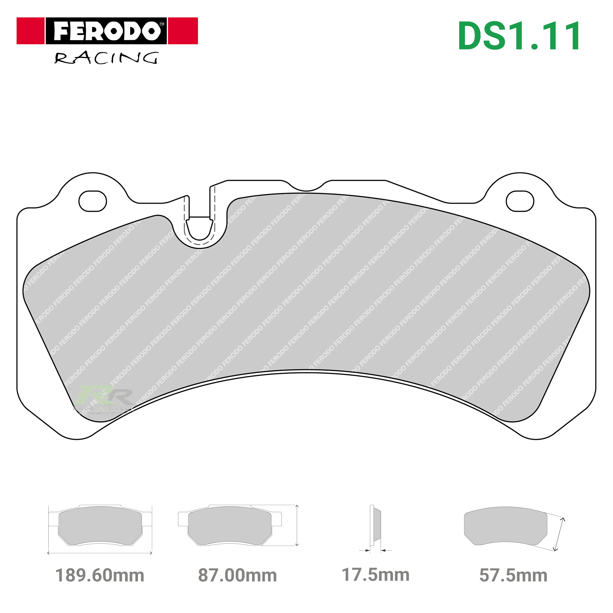 FRP3098W - (W/WB) DS1.11 Brake Pads - Race and Rally