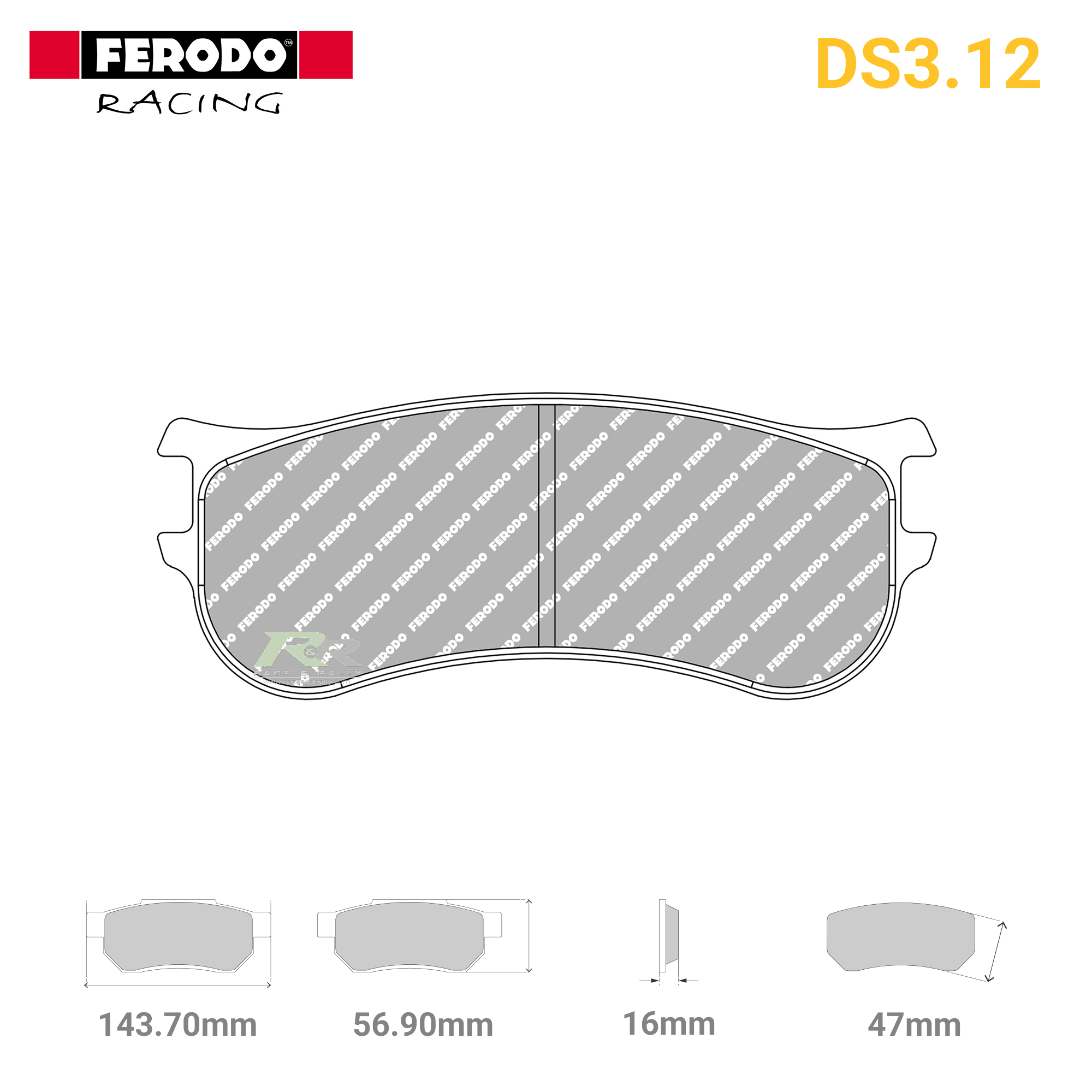 FRP3163G - (G) DS3.12 Brake Pads - Race and Rally