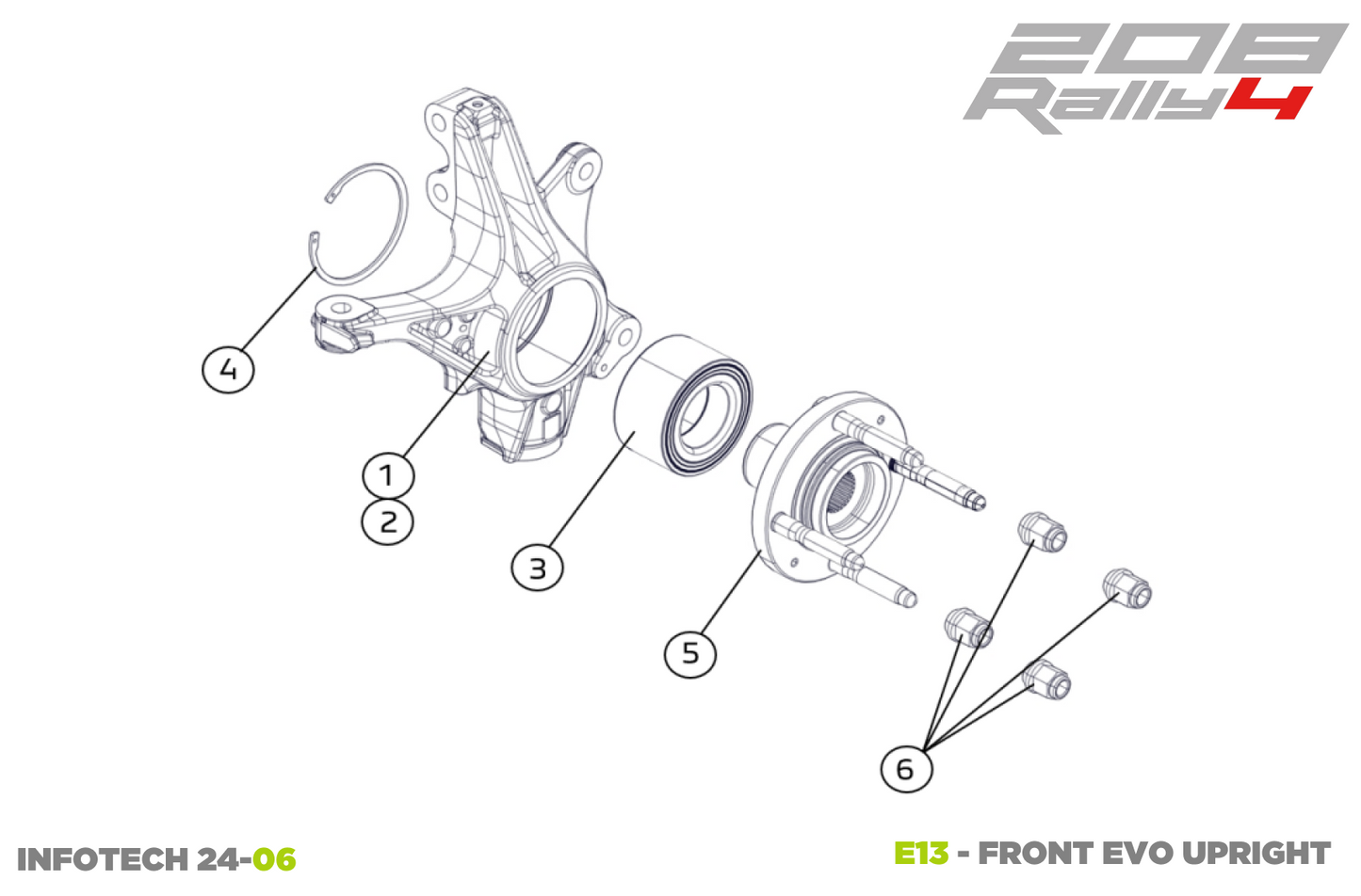 Infotech 24-06 - E13 Front EVO Upright - Race and Rally