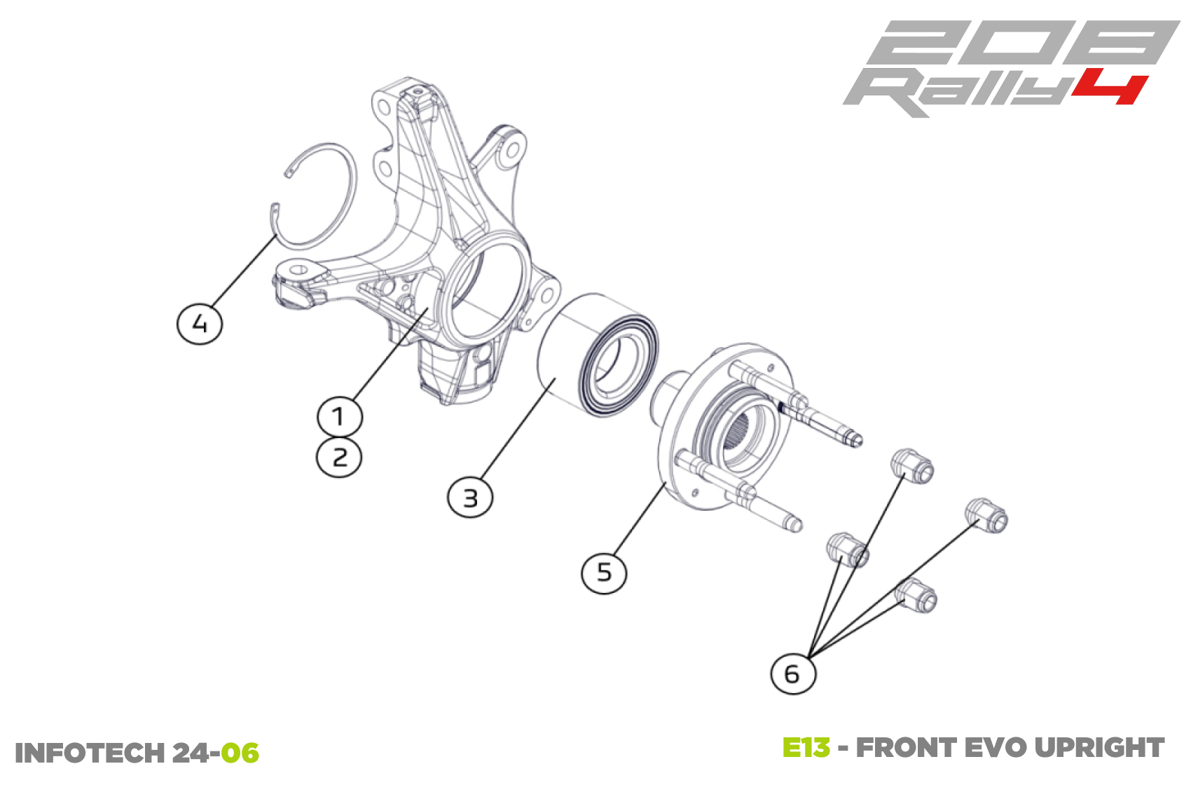 Infotech 24-06 - E13 Front EVO Upright - Race and Rally