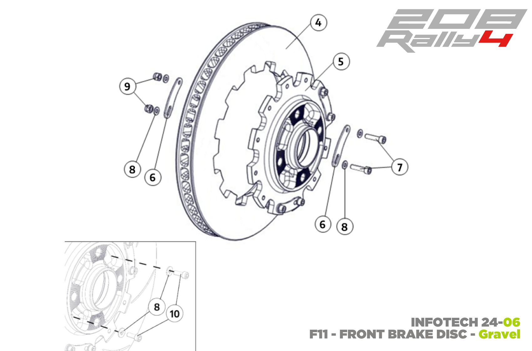 Infotech 24-06 - F11 Front EVO Brake Discs - Gravel - Race and Rally