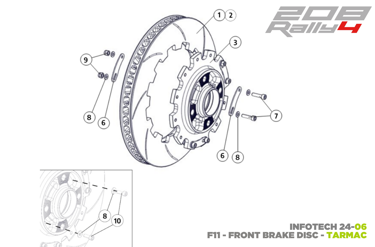 Infotech 24-06 - F11 Front EVO Brake Discs - Tarmac - Race and Rally