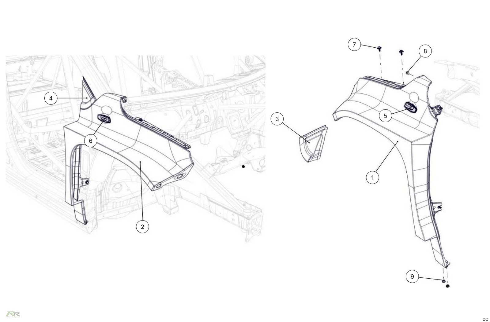K3C - Front Wing - Race and Rally
