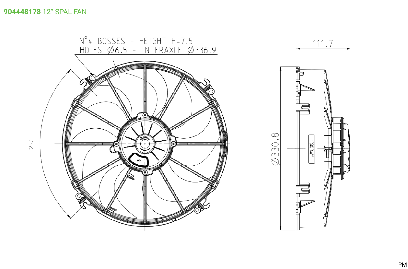SPAL motor fan - Race and Rally