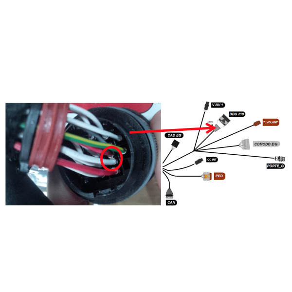 1601 - Cockpit wiring loom MPDU display connector