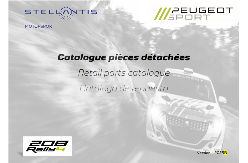 Peugeot Sport 208 Rally 4 Parts Catalogue - 2025B