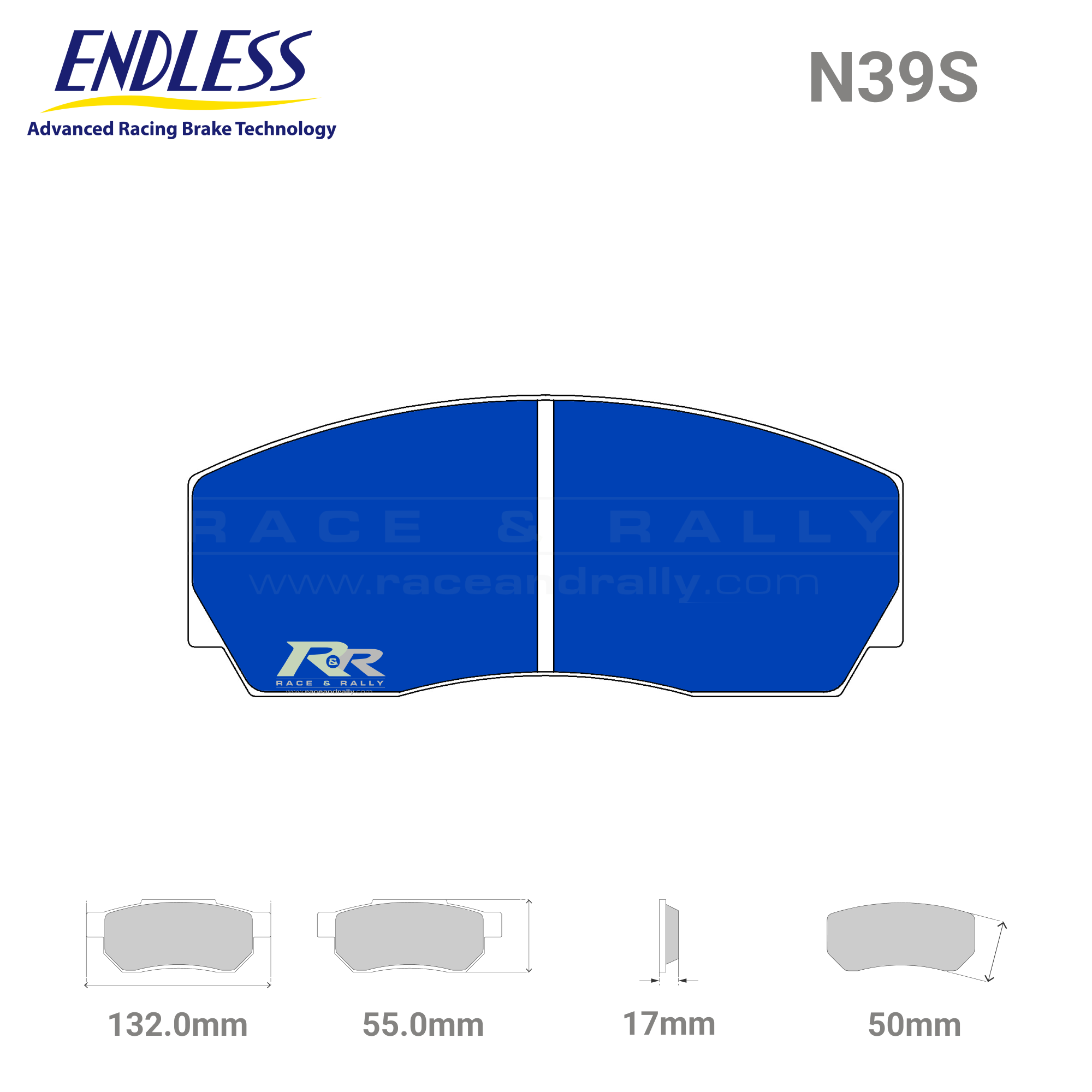 Endless RCP015 Brake Pad Set - N39S - Race and Rally