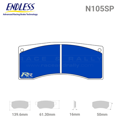Endless RCP108 Brake Pad Set - N105SP - Race and Rally