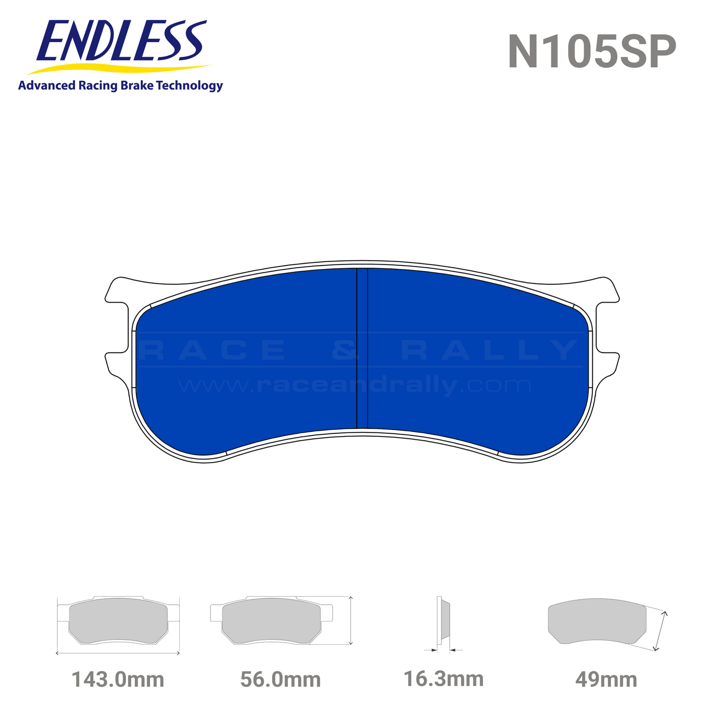 Endless RCP174 Brake Pad Set - N105SP - Race and Rally