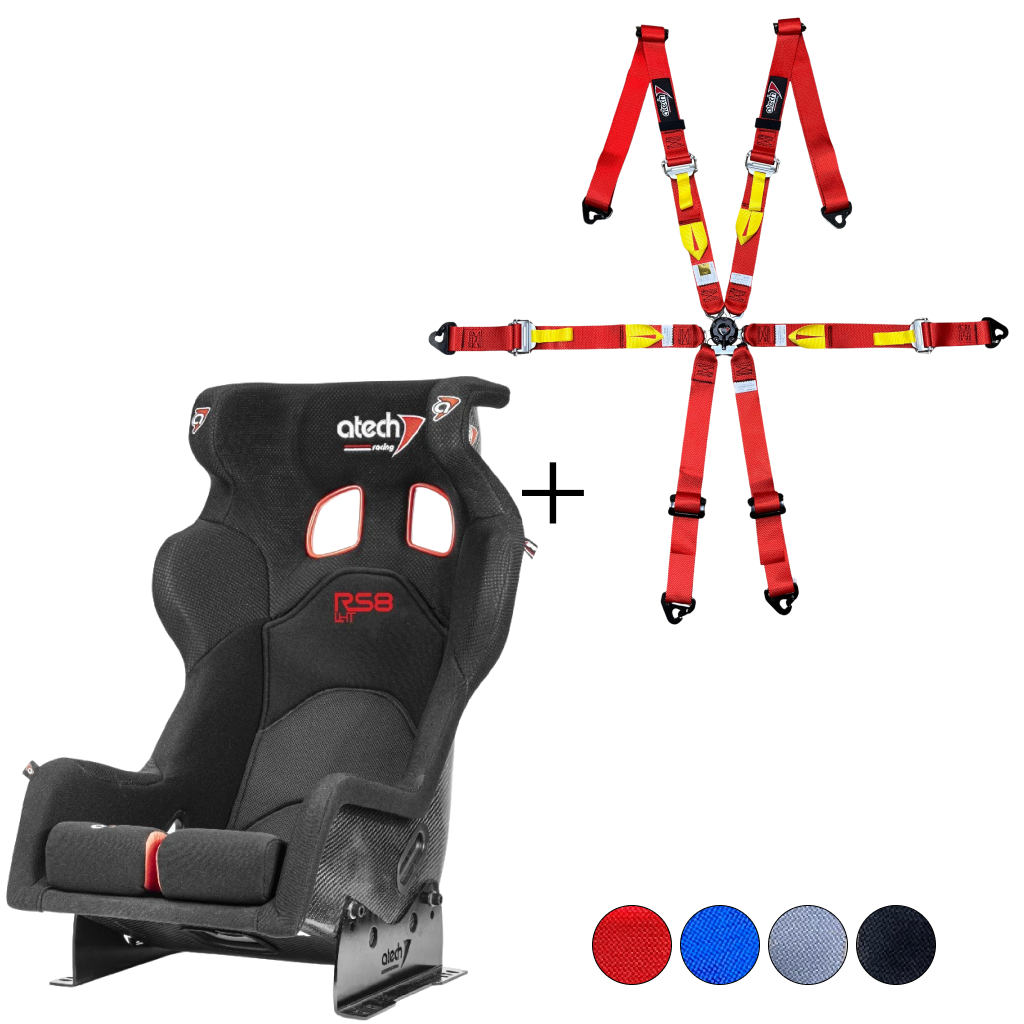 Atech Carbon RS8 Racing Seat & Harness Bundle