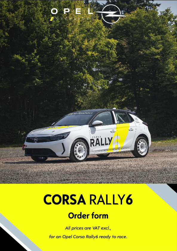 Opel Corsa Rally6 (FR6) Order Form