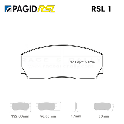 Pagid Racing 1361 Brake Pads - RSL 1 Compound
