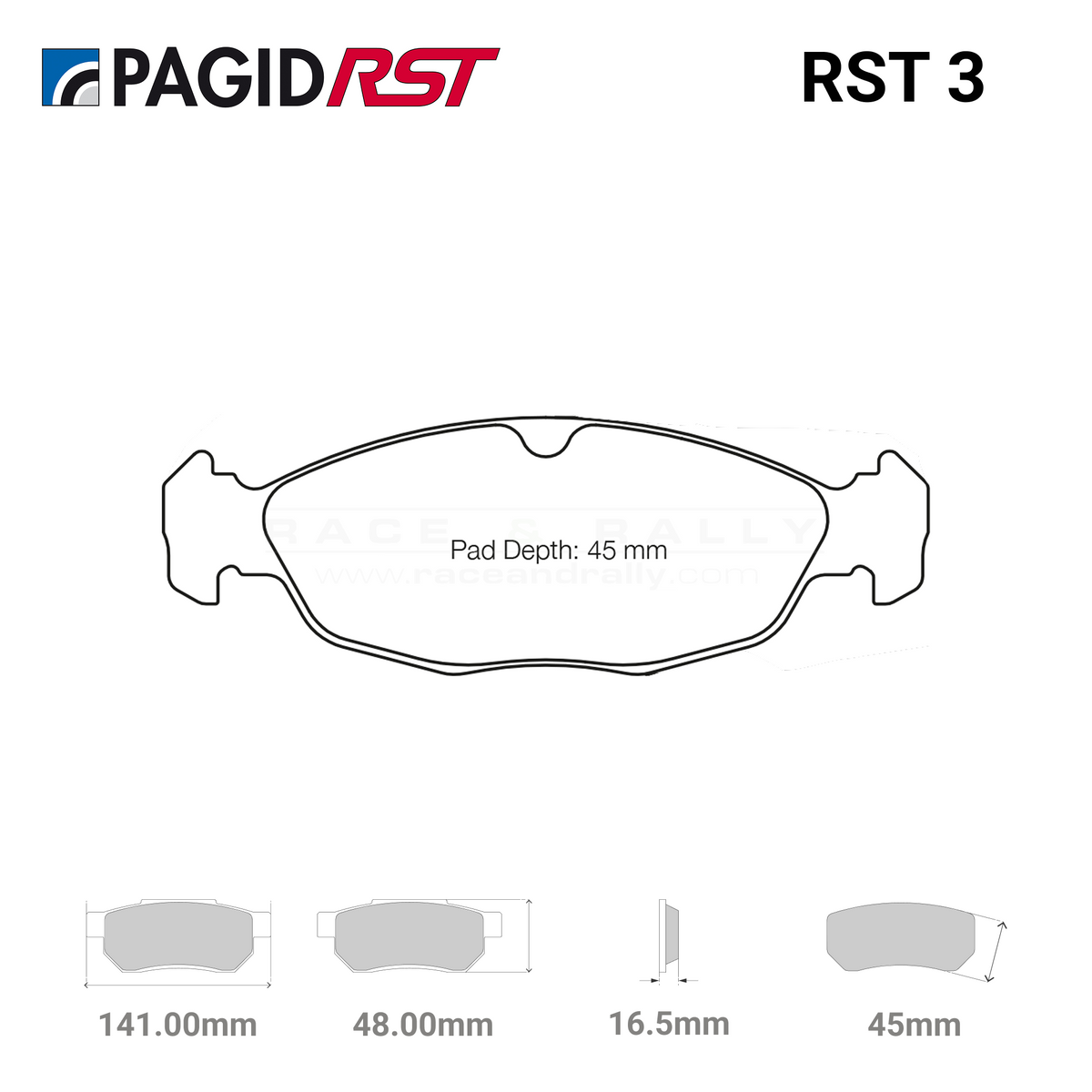 Pagid Racing 1620 Brake Pads - RST 3 Compound