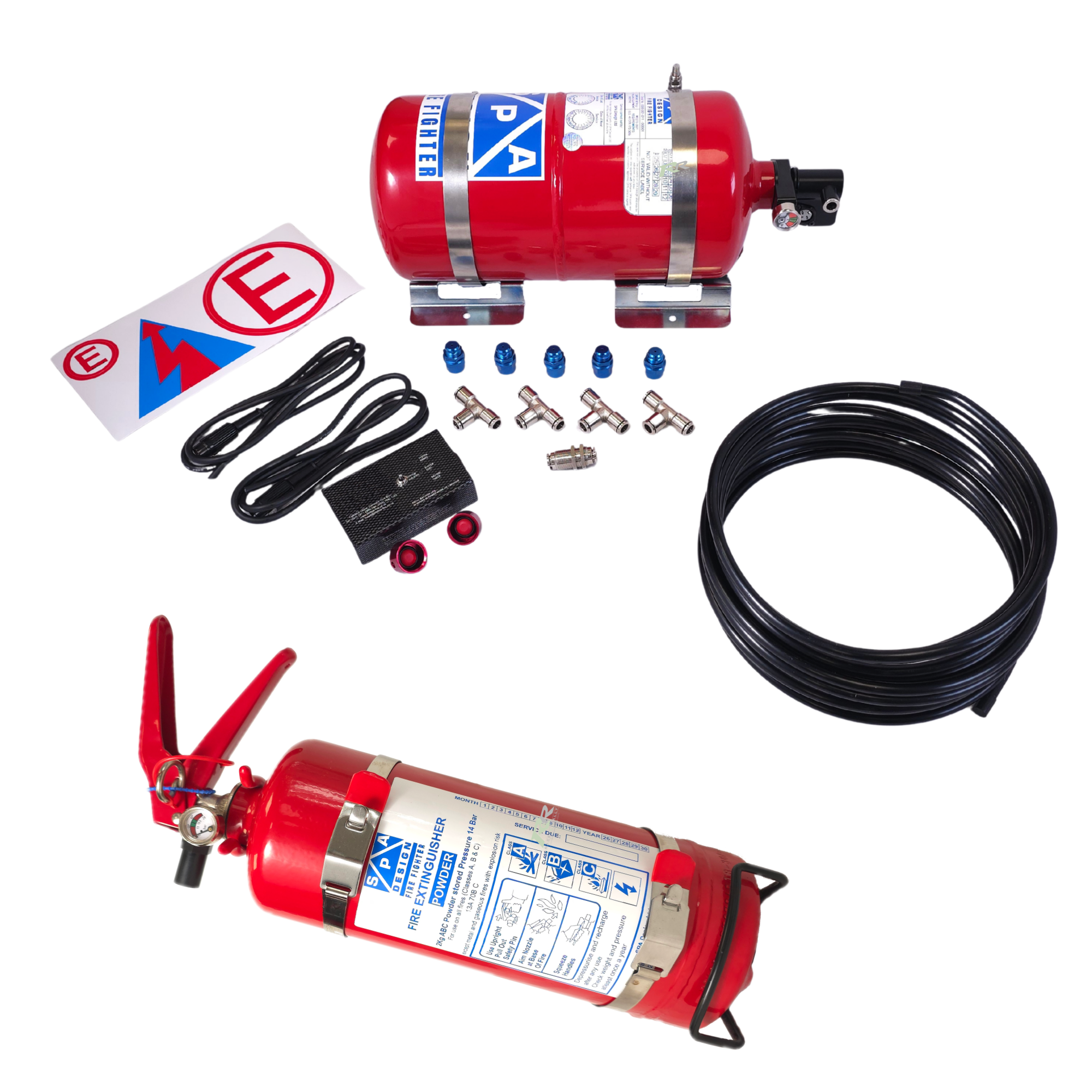 SPA FireFighter Electrical 4 ltr with 2.0 Kg ABC Powder Handheld Rally Pack - Race and Rally