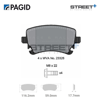 T8027SP2001 Pagid Street+ Brake Pad Set