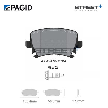 T8049SP2001 Pagid Street+ Brake Pad Set